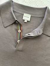 Paul Smith L Merino Wool Knit Long Sleeve Polo Sweater Artist Stripe $375 READ