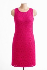 9&Co Hot Pink Elegant Floral Lace Cocktail Prom Dress Size 6.