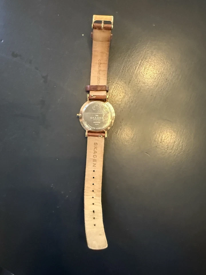Reloj Skagen Mujer Vintage. Funda, cuero marrón claro. Cuarzo. SKW2344. Foto 3 de 3