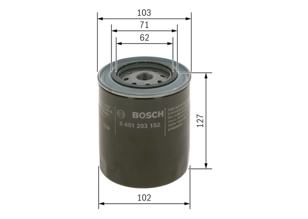 ÖLfilter Bosch 0 451 203 152 Anschraubfilter FüR Fiat 130 90 Gaz 110 100 Iveco-image