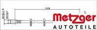 Metzger 4112047 Bremsschlauch Hinterachse Hinten FüR Iveco