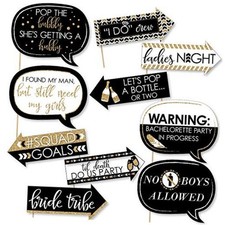 Funny Bride Tribe - Bridal Shower Bachelorette Party Photo Black, White, Gold