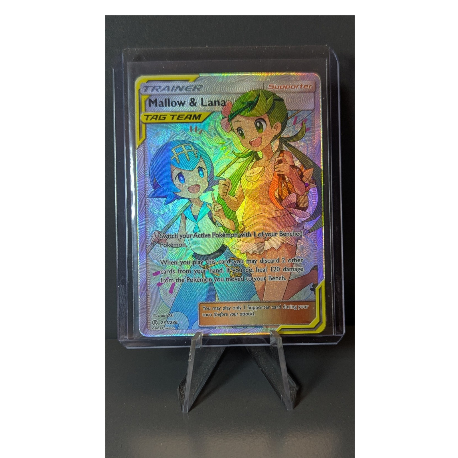 Mallow & Lana 231/236 SM Cosmic Eclipse Full Art TAG TEAM Holo