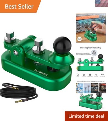 Mini Morse Radio Key CW HAM Send Telegram Double Paddle Morse Code Key with A...