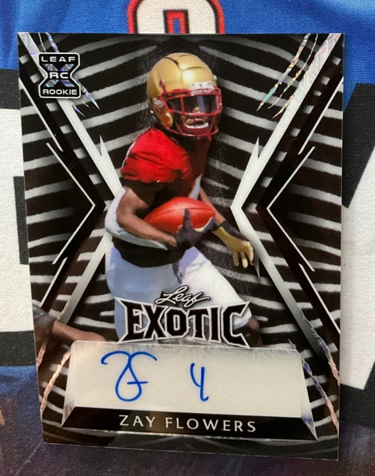 Zay Flowers Leaf Exotic Autographs #BAZF1 Zebra