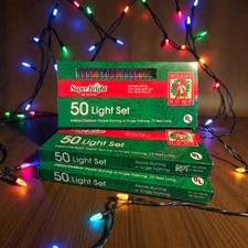 Super Bright Christmas Lights Holiday Home Multicolor Indoor Outdoor 25 Foot NOS