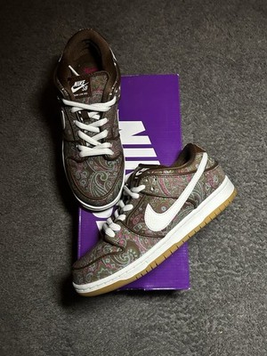 Nike SB Dunk Low Paisley Brown Size 7.5 DH7534-200 Original Box