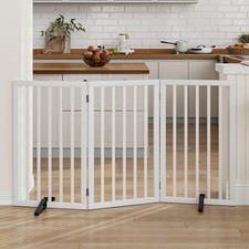 Mino Kesper 32" Tall Freestanding Foldable Pet Dog Gate for Doorways Stairs