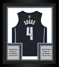 Framed Jalen Suggs Orlando Magic Signed Black Nike 2021-22 Icon Swingman Jersey