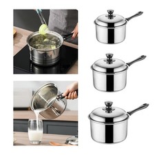 Saucepan With Lid Stainless Steel Noodles Pasta Round Easy