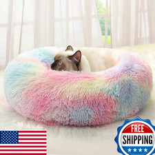 Cat/Dog Bed for Indoor Cats  Small/Medium Dogs, 20" Washable Round Pet Bed