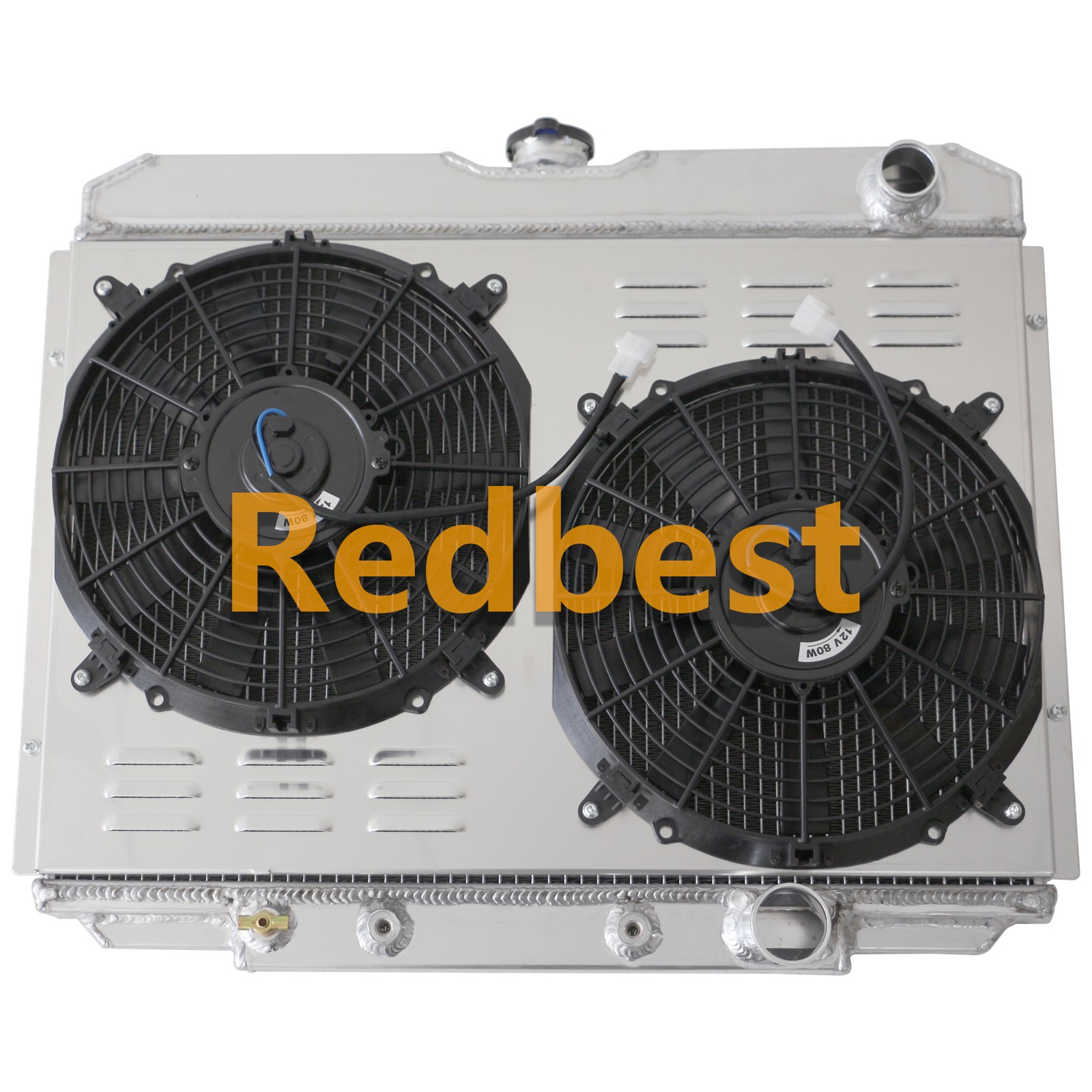 4 Row Alu Radiator Shroud Fan Fit 67-70Ford Mustang/Fairlane/XR-7/Mercury/Cougar