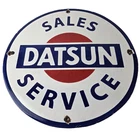Vintage Datsun Sign - Automobile Gas Pump Service Dealer Porcelain Sign