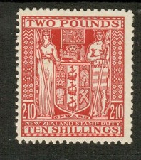 NEW ZEALAND SG F207 the 1951 GVI £2.10/-red  postal fiscal VLMM cat £650