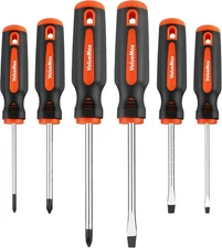 ValueMax 6-Piece Magnetic Screwdriver Set, 3 Phillips and 3 Red Black 