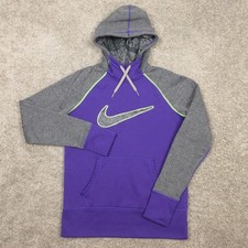 Nike Sweater Womens Medium Purple Thermafit Fleece Pullover Hoodie Sweatshirt