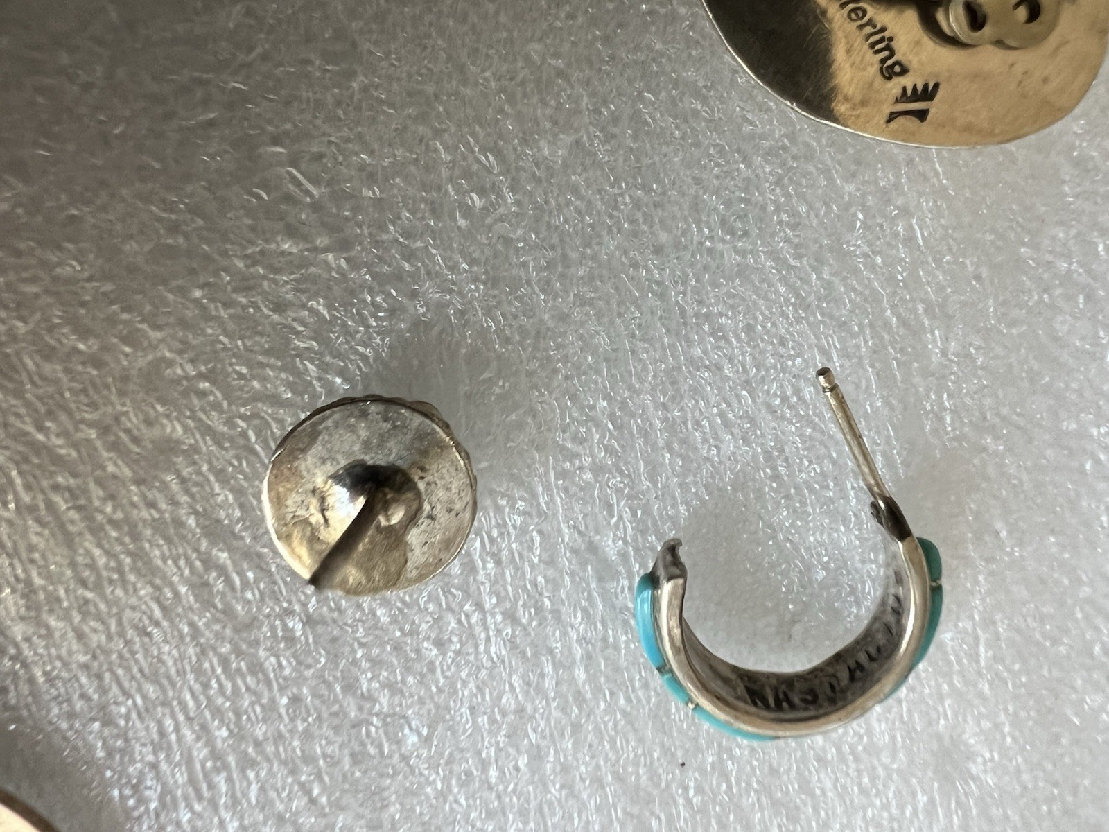 18gr Solid Sterling Silver Turquoise Native Ameri… - image 11