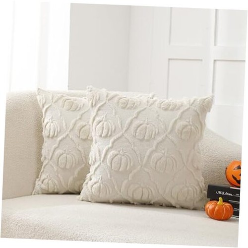 Halloween Herbst Überwurf Kissenbezüge 18x18 2er Set 18" x 18" (2er Pack) Creme