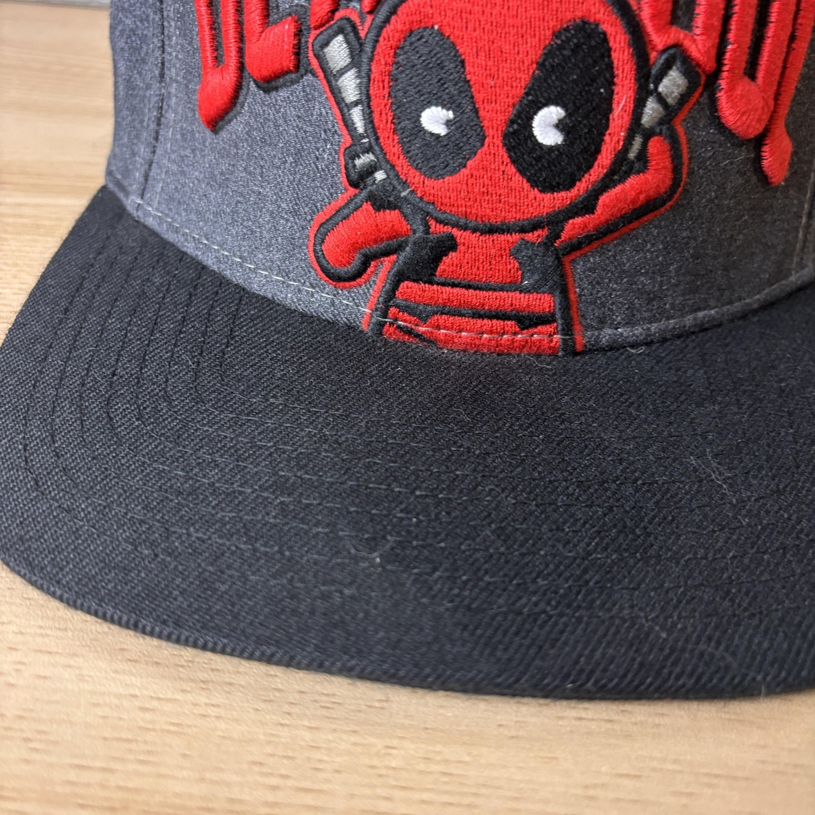 Deadpool Hat Cap Snap Back Gray Black Embroidered… - image 3