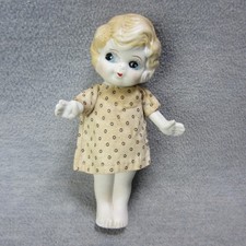 Vintage Bisque Flapper Side Glancing Bisque Doll Movable Arms 6" Japan