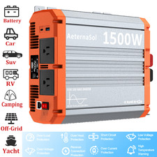 1500W Pure Sine Wave Power Inverter 12V to 110V 120V for LiFePO4 Lithium Battery