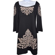 Karen Kane Womens Black Stretchy Regal Print Dress Size M LBD Cocktail Party