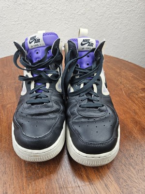Pre-owned Air Force 1 Mid React Off Noir Action Grape shoes, Men s size 9