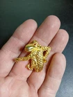 Vintage  1.25” GERRYS Chimpanzee Monkey Pin Brooch Gold Plated Costume Jewelry