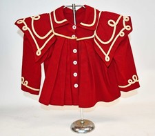 VICTORIAN CHILDS WINTER WOOL RED COAT, 1900s