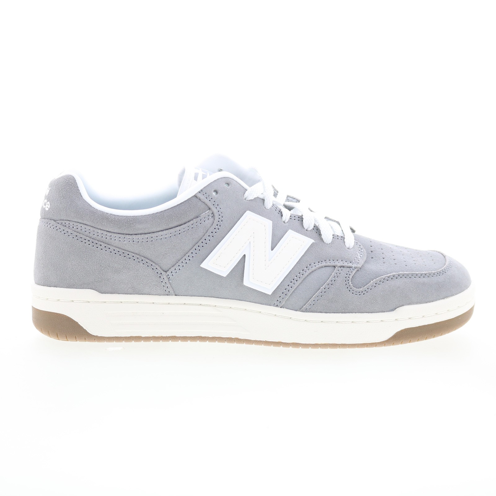 New Balance 480 BB480LSG Mens Gray Suede Lace Up Lifestyle Sneakers Shoes