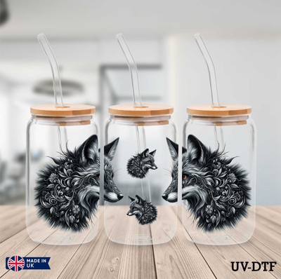 Silberfuchs UV DTF Aufkleber - 16oz Libbey Dose Glasfolie zp772