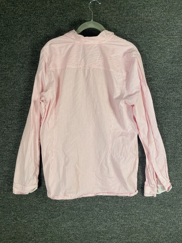 Le Tigre Shirt Men's XL Button Red Classic Striped Long Sleeve Shirt - Image 4 of 4