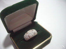 VINTAGE-STERLING SILVER SUPERB SPARKLING CUBICS-DOMED- BAND RING-SIZ M1/2 LOVLEY