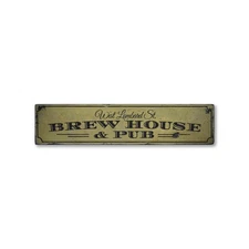 Pub & Brewhouse, Custom Bar Location - Rustic Distressed Wood Sign