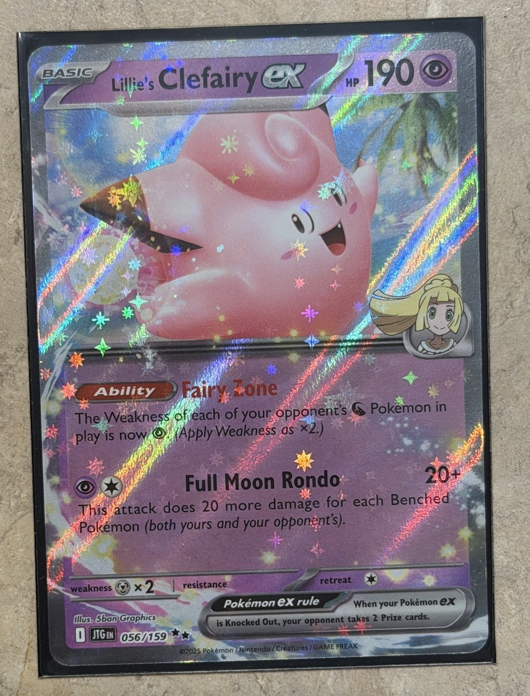 Pokémon TCG Lillie's Clefairy EX Journey Together Card 056/159 NM Condition