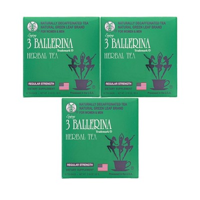 3 Pack of 3 Ballerina Tea for Men and Women 3 Boxes of 30 Tea Bags
