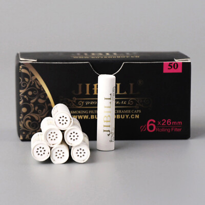 6mm Activated Carbon Filters for Tobacco Smoking Pipe Ceramic Caps Total 50pcs