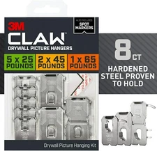 3M CLAW Drywall Picture Hangers: 25, 45, 65 lb. Variety Pack with Spot Markers