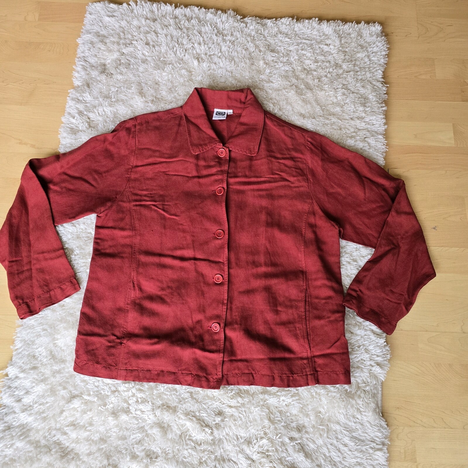 JOHNNY WAS Collection Women's Solid Red Blazer Si… - image 3