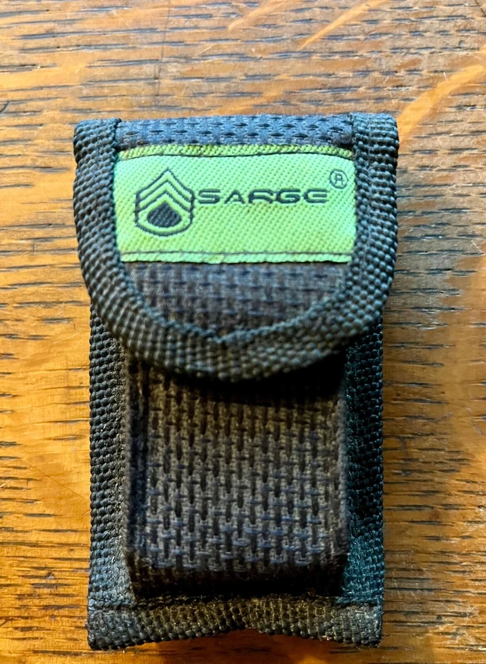 Sarge multi pocket 5 tool  & light belt case wood trim folding handles - Image 3 of 4