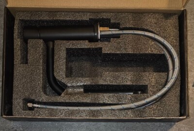 EZANDA Brass Single Handle Bathroom Faucet ONLY - Matte Black - Open Box
