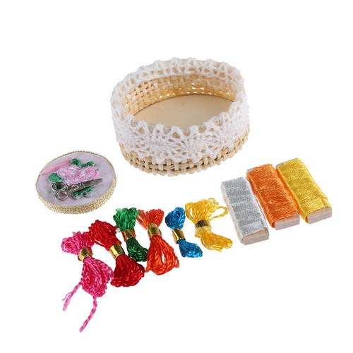 1:12Dollhouse mini embroidery tools set simulation sewing scissors thread mod.SY - Picture 12 of 12
