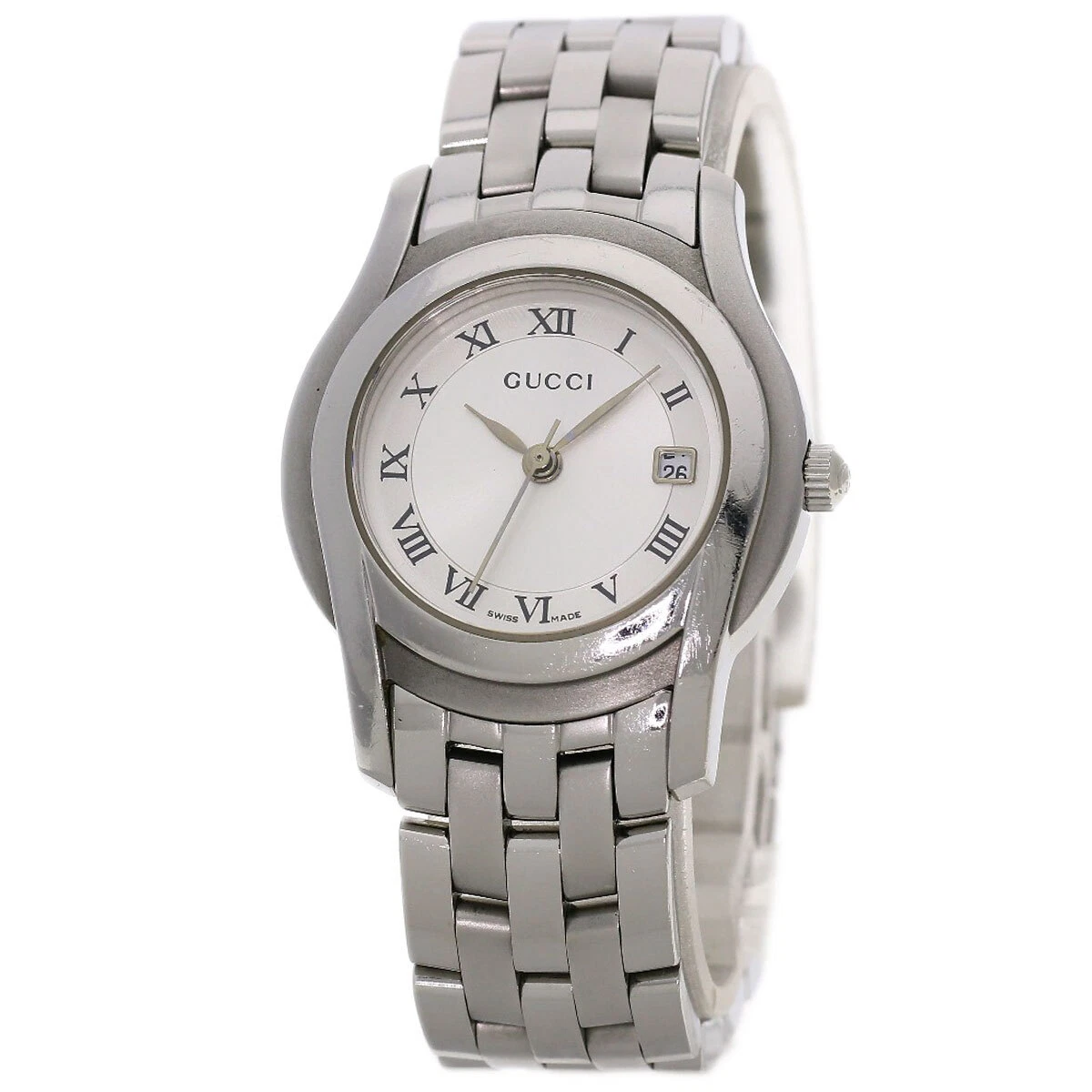 Montres femme GUCCI à visage rond 5500L acier inoxydable/acier inoxydable