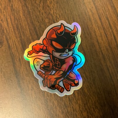 DareDevil 3  Vinyl Sticker Chibi Comic Book Scottie Man Without Fear Holographic
