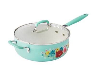 Pioneer Woman ~ Breezy Blossom ~ Nonstick ~ 4.5 Quart ~ Saute Pan w/Lid