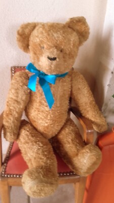 Grand Ours Ancien 56 Cm - Peluche Vintage Articulée - Son Qui Fonctionne