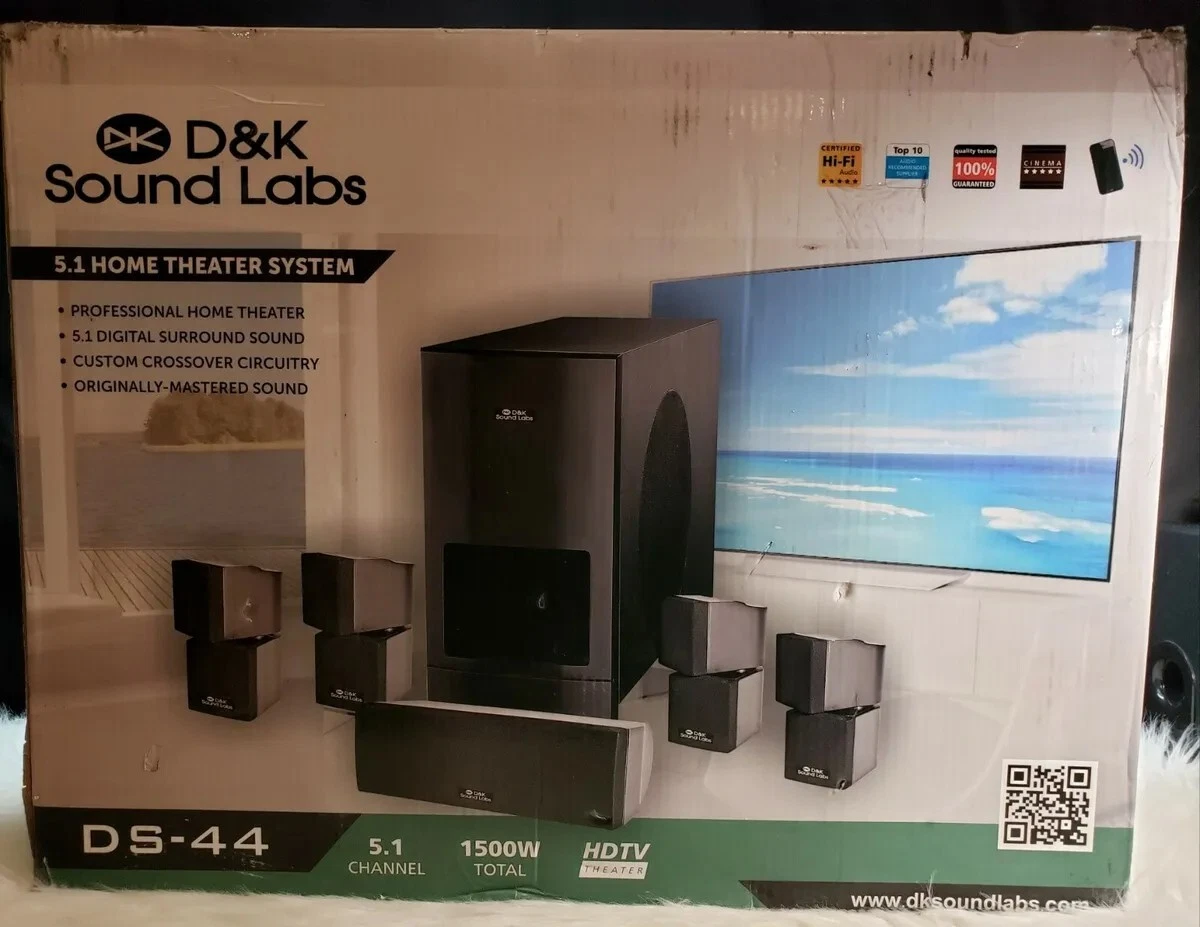 D K Sound Labs 5.1 Home Theater System DS 44. Digital Cinema. 5 Speaker and Sub
