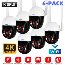 6XKERUI 8MP 4K Wireless Security Camera Outdoor Wifi Night Vision Two Way Audio