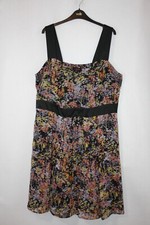 SIZE 26 SO FABULOUS! BLACK PRINT STRAPPY DRESS     8343