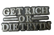 Belt Buckles for men, Women used, Fits 1 1/2" Belt, "Get Rich or Die Tryin"